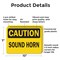 Signmission Sound Horn Caution Sign, Plastic, 10in W x 7in L, 2PK OS-2PACK-CS-P-710-L-19234 - alternate 2